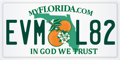 FL license plate EVML82