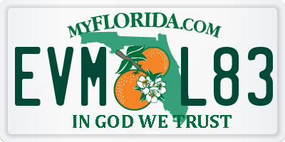 FL license plate EVML83
