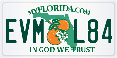 FL license plate EVML84