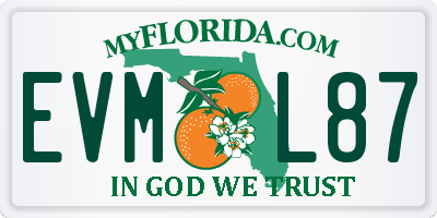 FL license plate EVML87
