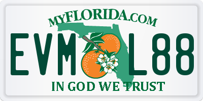 FL license plate EVML88