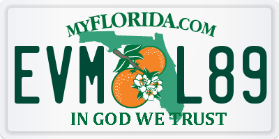 FL license plate EVML89