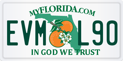 FL license plate EVML90