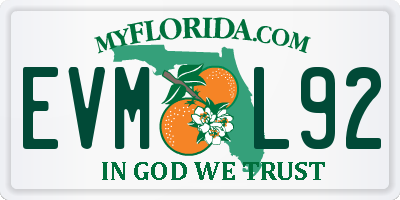 FL license plate EVML92