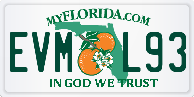 FL license plate EVML93
