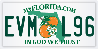 FL license plate EVML96