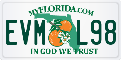 FL license plate EVML98