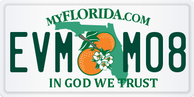 FL license plate EVMM08