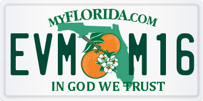 FL license plate EVMM16