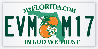 FL license plate EVMM17
