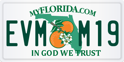FL license plate EVMM19