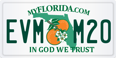 FL license plate EVMM20