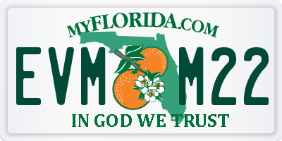 FL license plate EVMM22