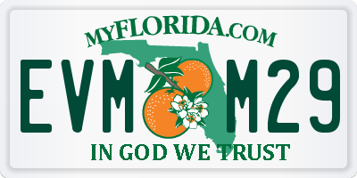 FL license plate EVMM29