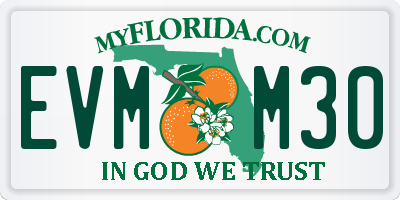 FL license plate EVMM30