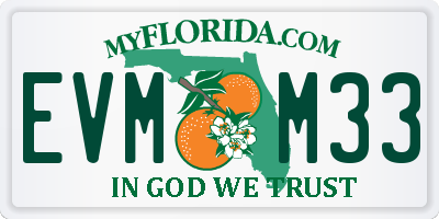 FL license plate EVMM33