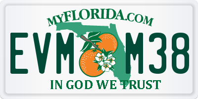 FL license plate EVMM38