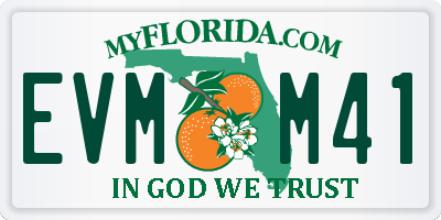 FL license plate EVMM41