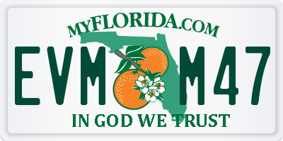 FL license plate EVMM47