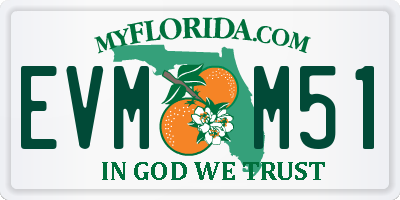 FL license plate EVMM51