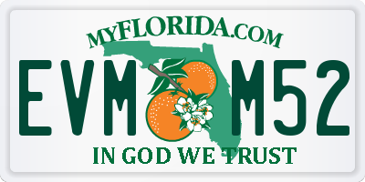 FL license plate EVMM52