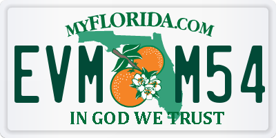 FL license plate EVMM54