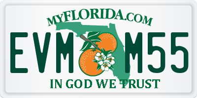FL license plate EVMM55