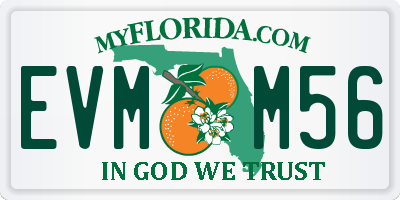 FL license plate EVMM56