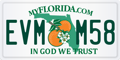 FL license plate EVMM58