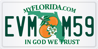 FL license plate EVMM59
