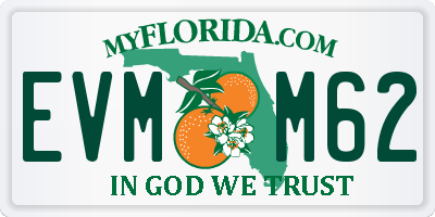 FL license plate EVMM62