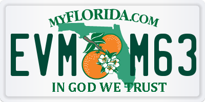 FL license plate EVMM63
