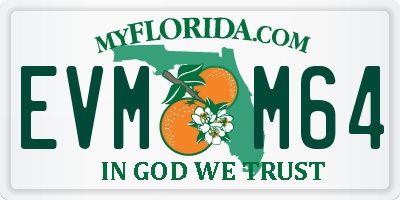 FL license plate EVMM64
