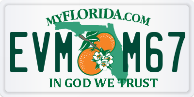 FL license plate EVMM67