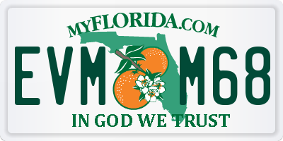 FL license plate EVMM68