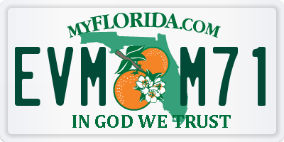 FL license plate EVMM71