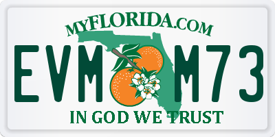 FL license plate EVMM73