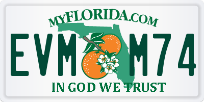 FL license plate EVMM74