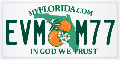 FL license plate EVMM77