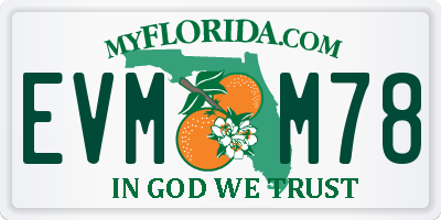 FL license plate EVMM78
