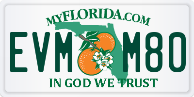 FL license plate EVMM80