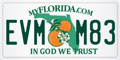 FL license plate EVMM83