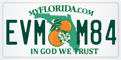 FL license plate EVMM84