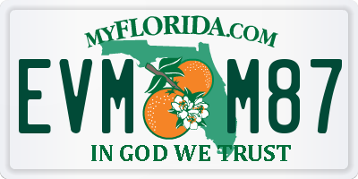 FL license plate EVMM87