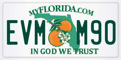 FL license plate EVMM90