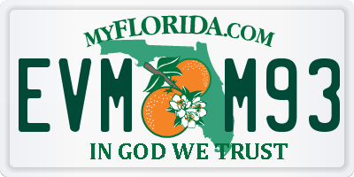 FL license plate EVMM93