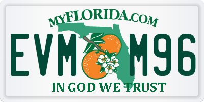FL license plate EVMM96