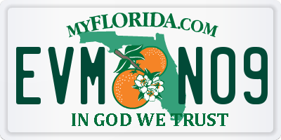FL license plate EVMN09
