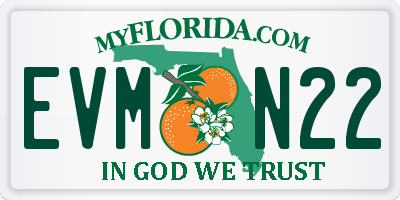 FL license plate EVMN22