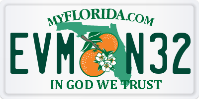 FL license plate EVMN32